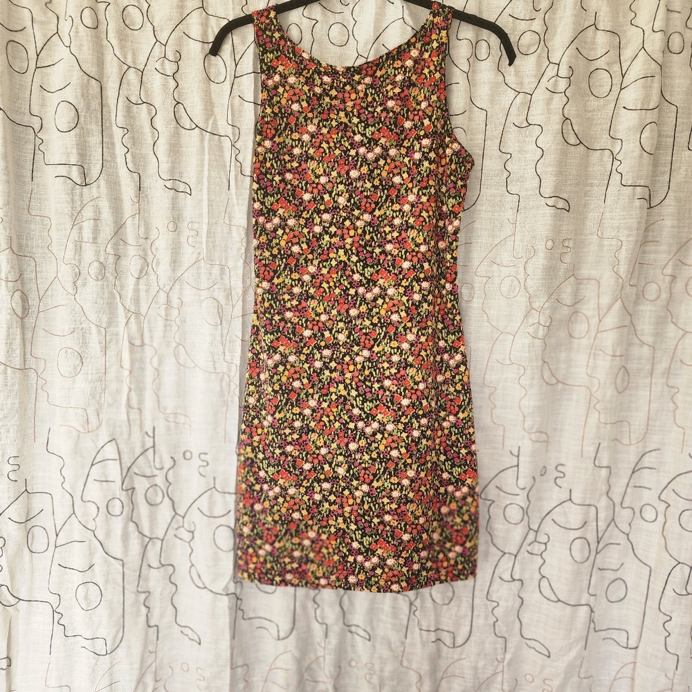 90s floral mini dress